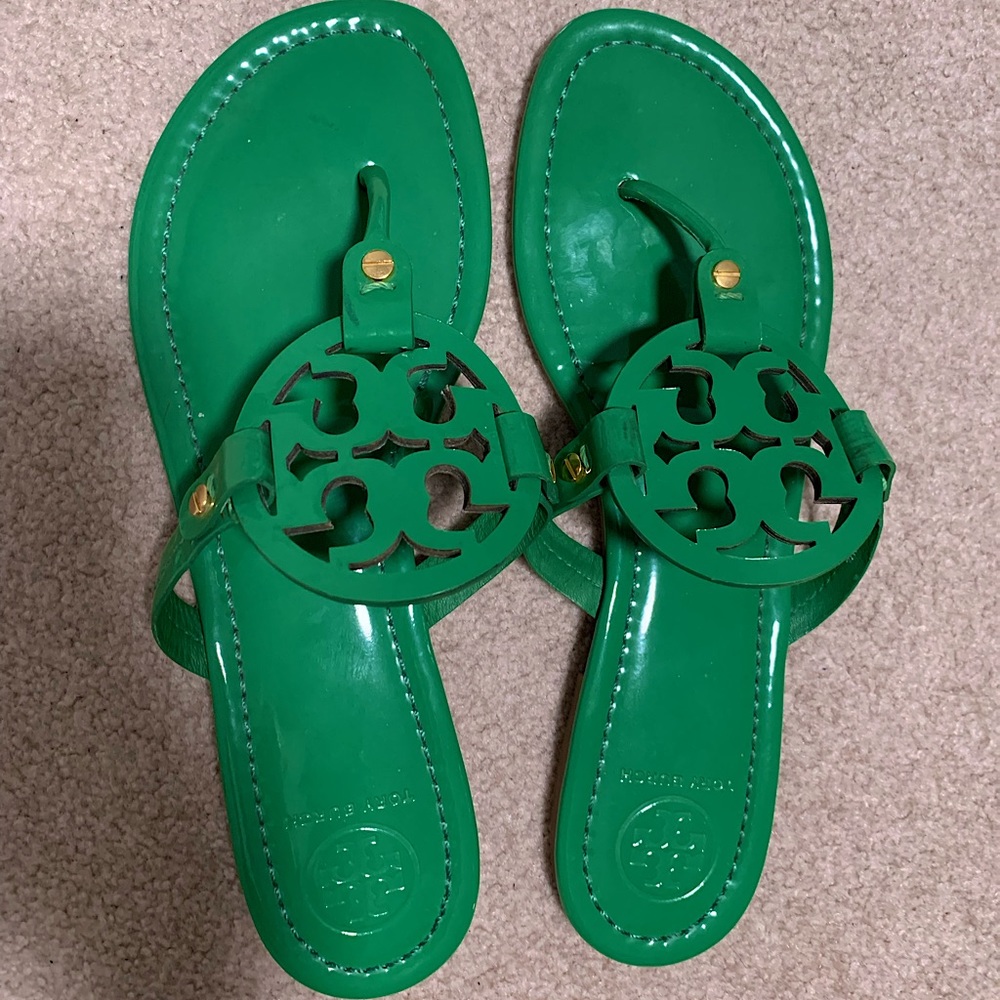 Size 10/10.5 Tory Burch Miller Sandals Green